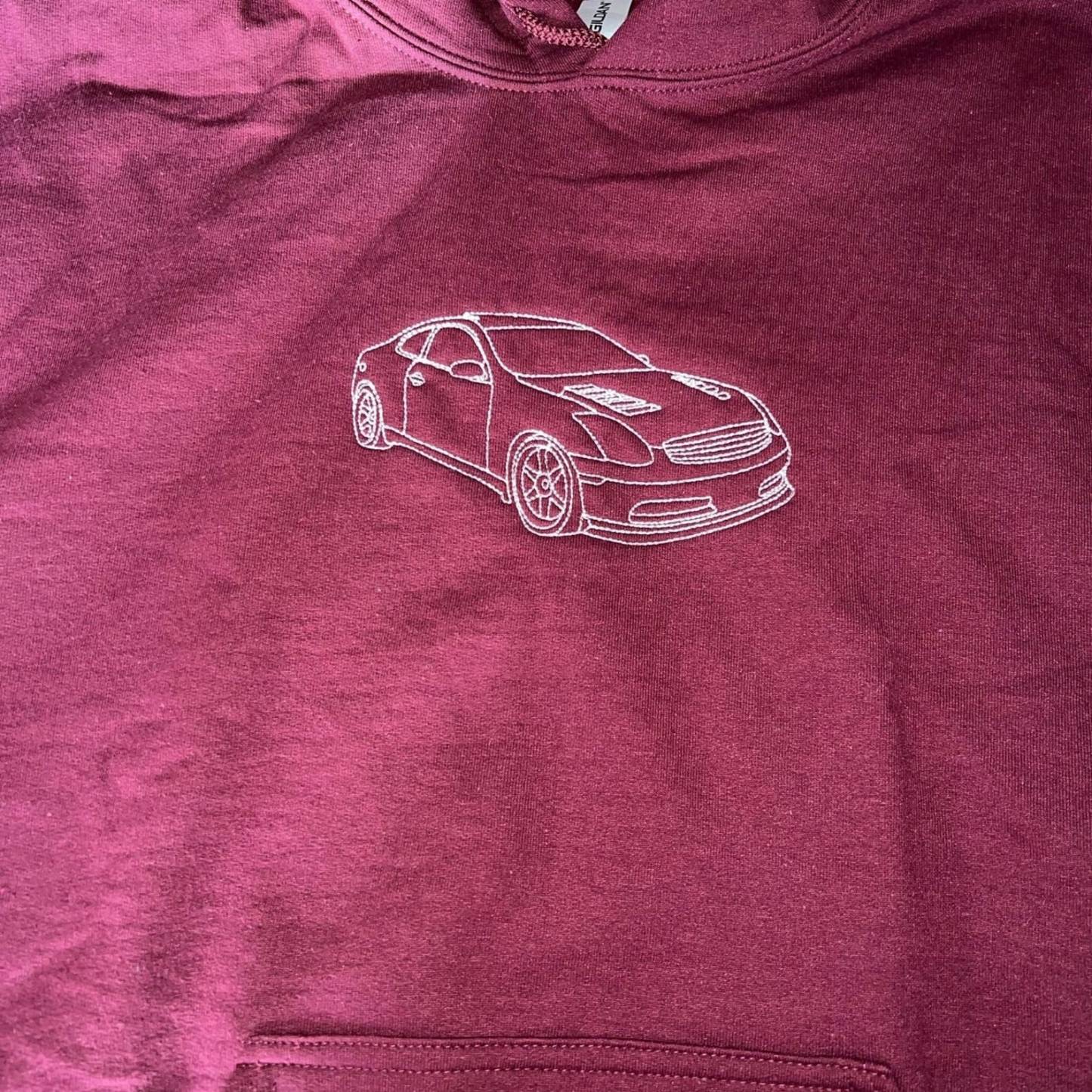 Custom Embroidered Car Outline Sweatshirt