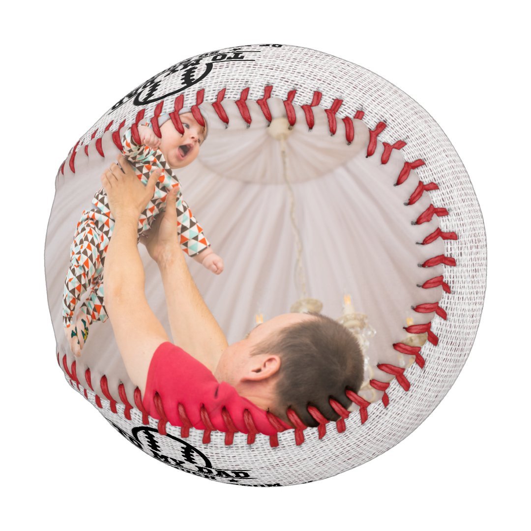 Rustic To My Dad Custom 2 Photo Collage Baseball