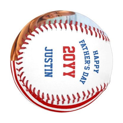 Best Dad Ever Personalized Red Blue White US Flag Baseball