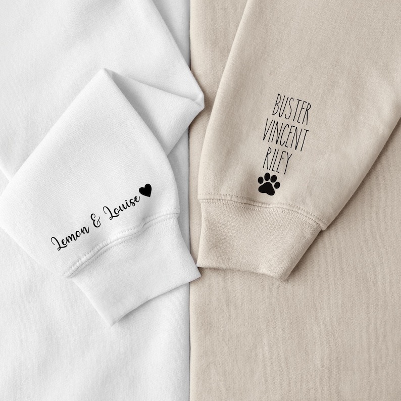 Custom Pet Photo + Name Priting T-shirt Custom Dog Cat Graphic Tee Sweatshirt Hoodie