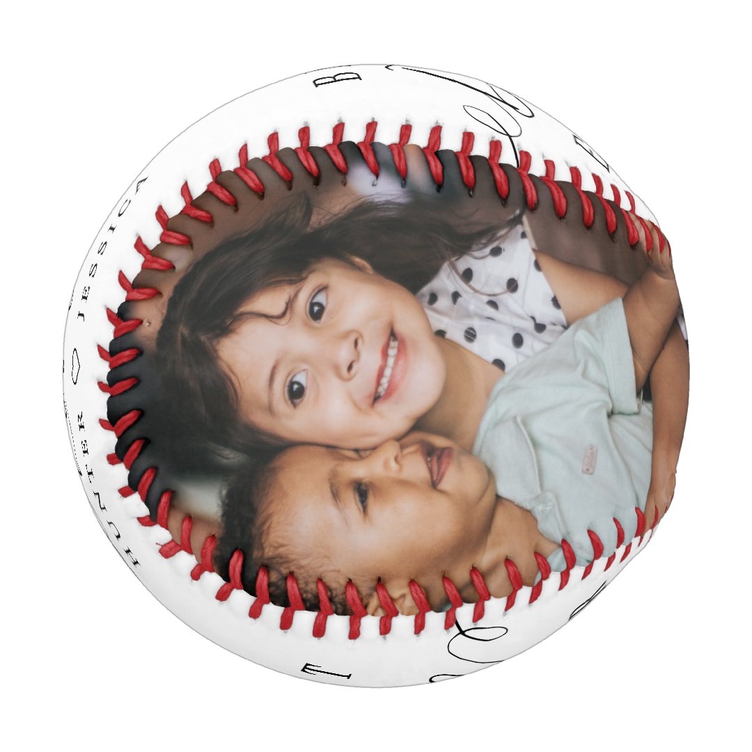 Best Dad Ever Elegant Script 2 Photos Names & Year Baseball And Softball