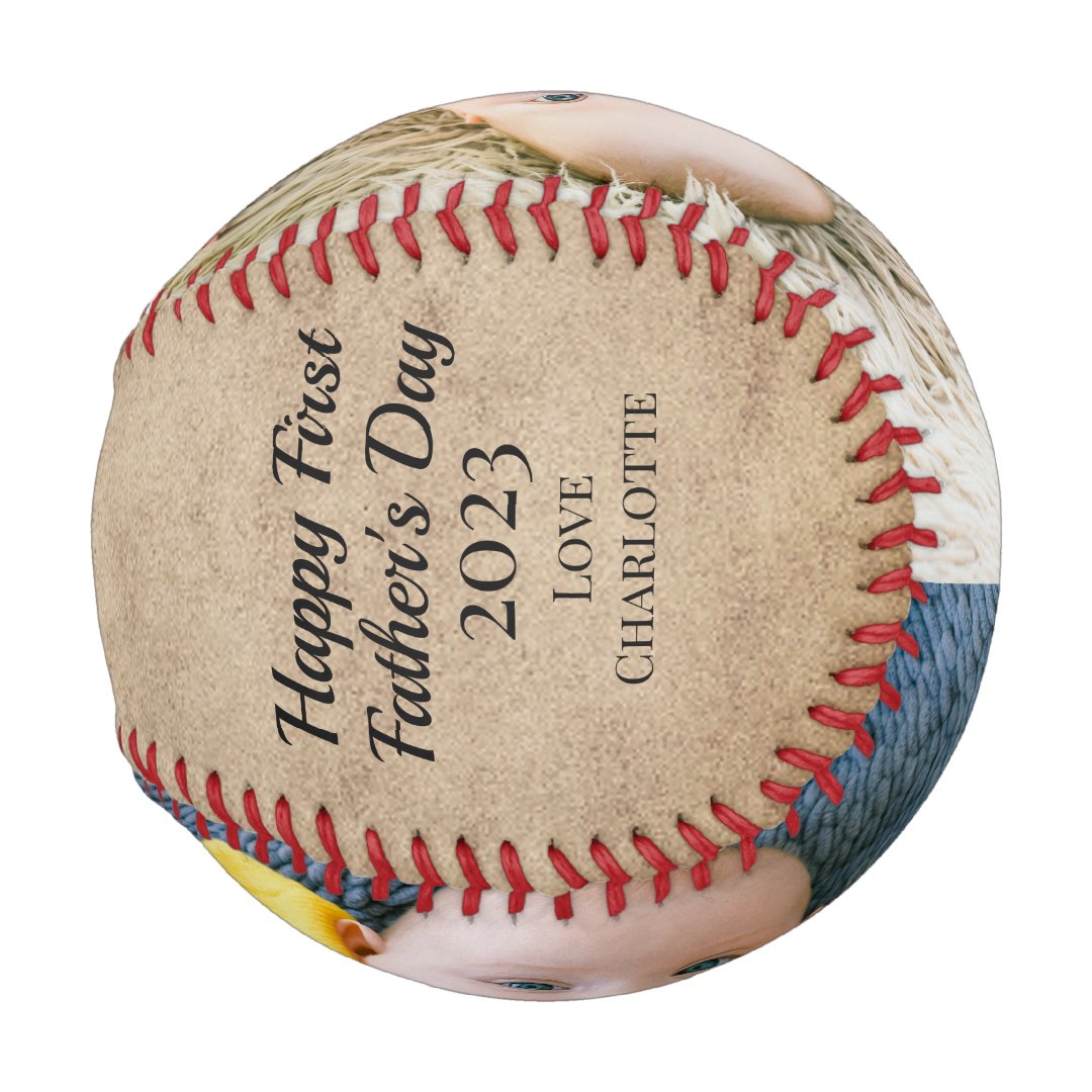 Happy First Fathers Day Personalized One of a Kind Baseball And Softball