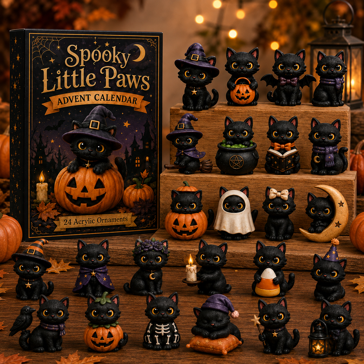 🎃HALLOWEEN KICKOFF 🌙 - Spooky Little Paws Advent Calendar 2026 - 24 Day Spirits Countdown, Acrylic Charms Blind Box - Gift For Cat Lover 🐈