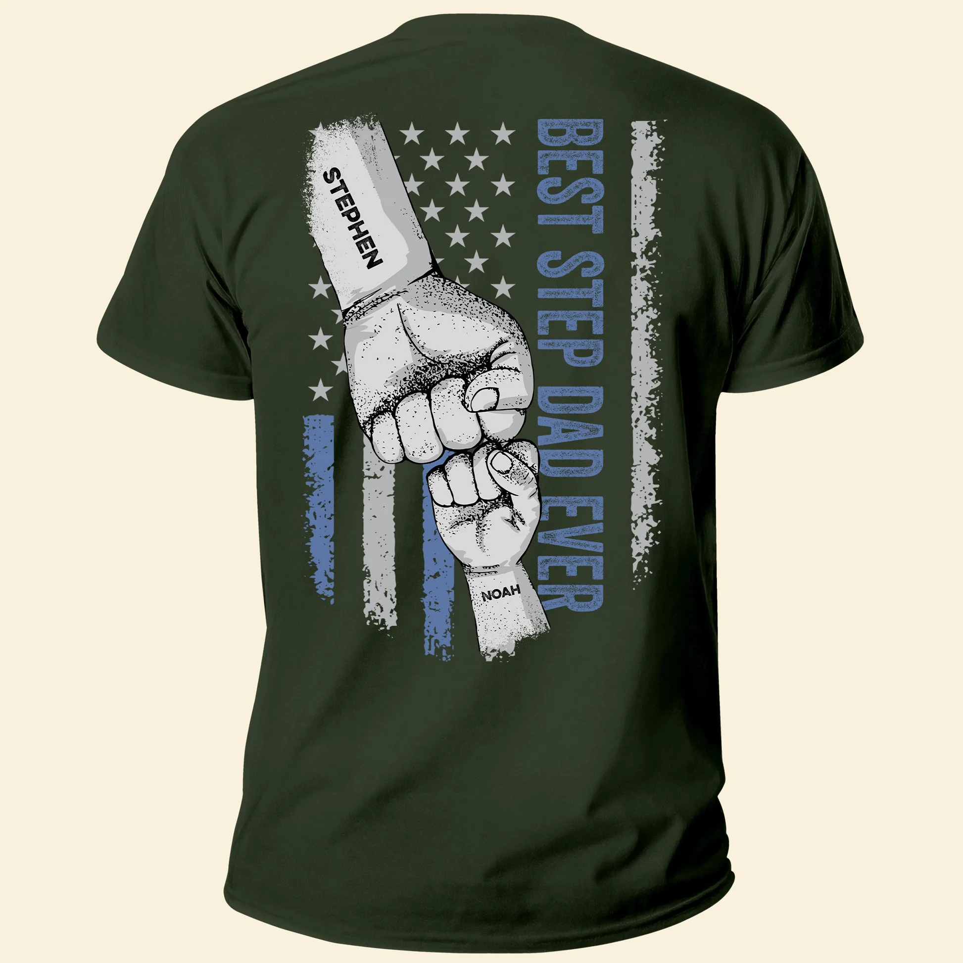 Best Dad Ever – Personalized Sweatshirt with Child’s Name on Back Father’s Day Gift