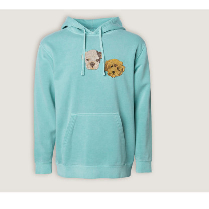 Personalized Pet Embroidery Sweater Pet Portrait Embroidered Hoodie Unisex Pullover