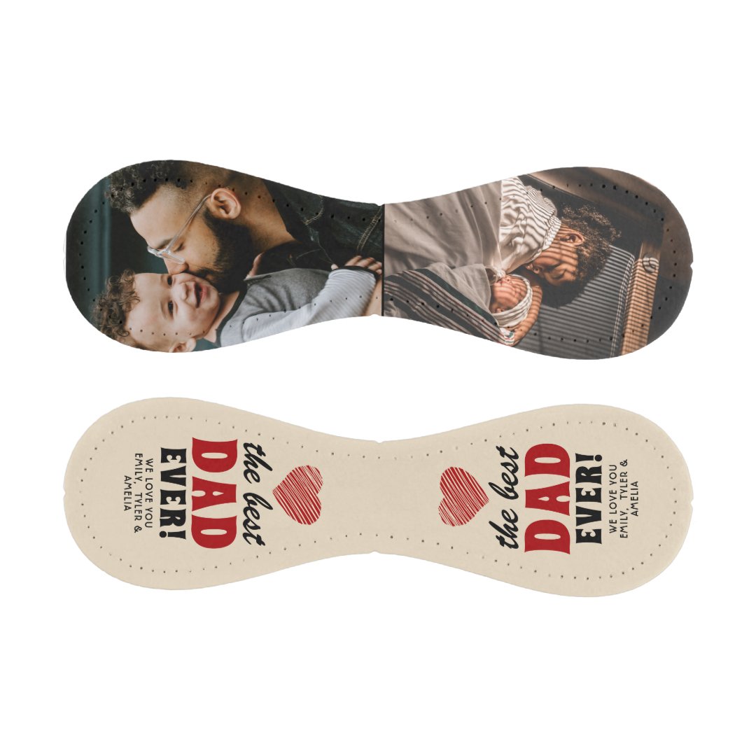 Best Dad Ever Red Heart Father`s Day 2 Photo Baseball