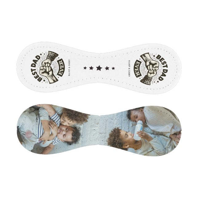 Fist Pump Best Dad Ever Personalized 2 Photo Baseball