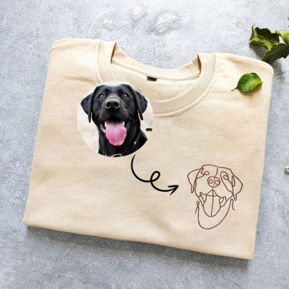 Custom Embroidered Pets Hoodie,Personalised one-line Pet Sweatshirt