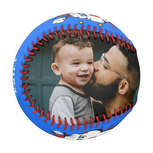 Daddy Hero Superhero Dad Father`s Day Photo Baseb Baseball