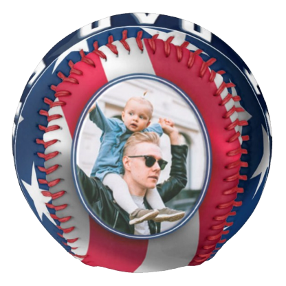 Custom Photo Baseball-Patriotic