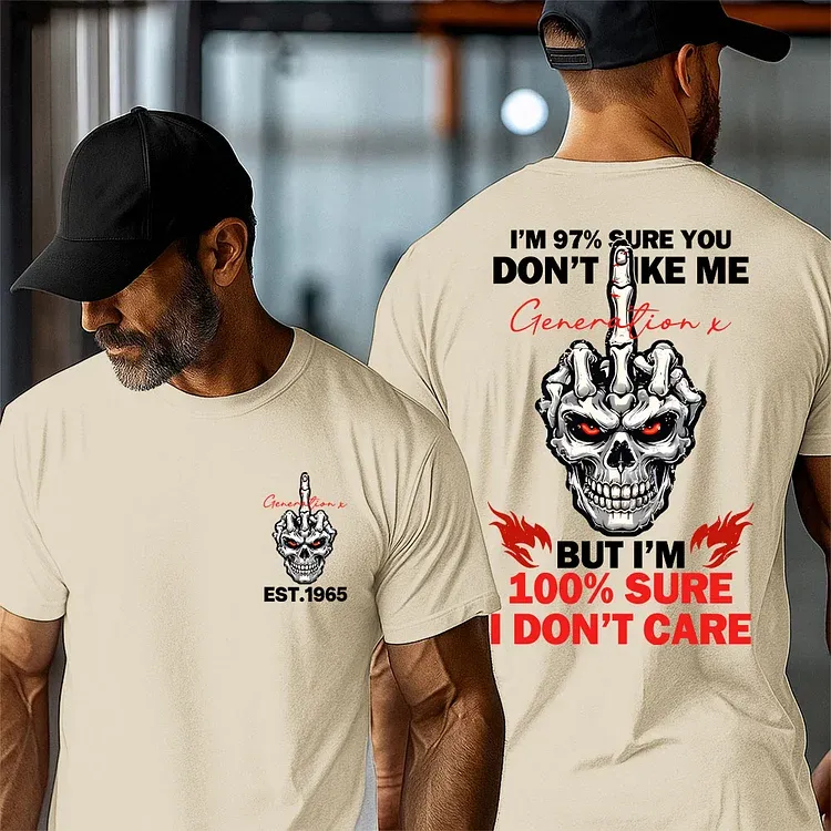I'm 100% Sure I Don't Care T-shirt, Generation X 2 Side T-shirt, Custom Year Of Birth Sweatshirt, Unisex Hoodie