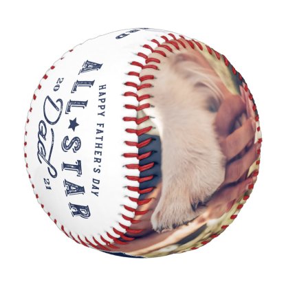 All Star Dad | Happy Father's Day Photo & Monogram Baseball And Softball