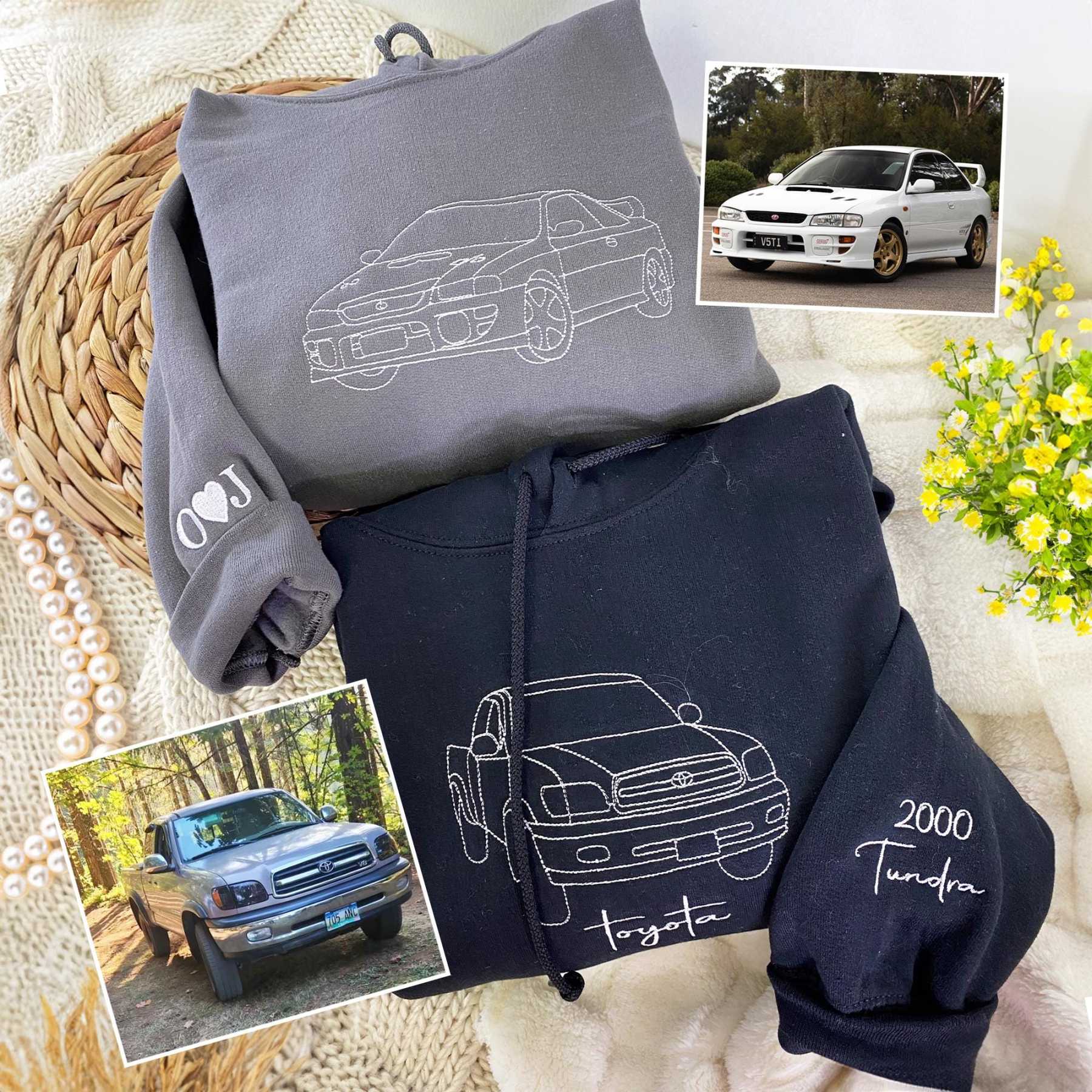Embroidered Car Sweatshirt, Race Car Sweatshirt, Truck Sweatshirt