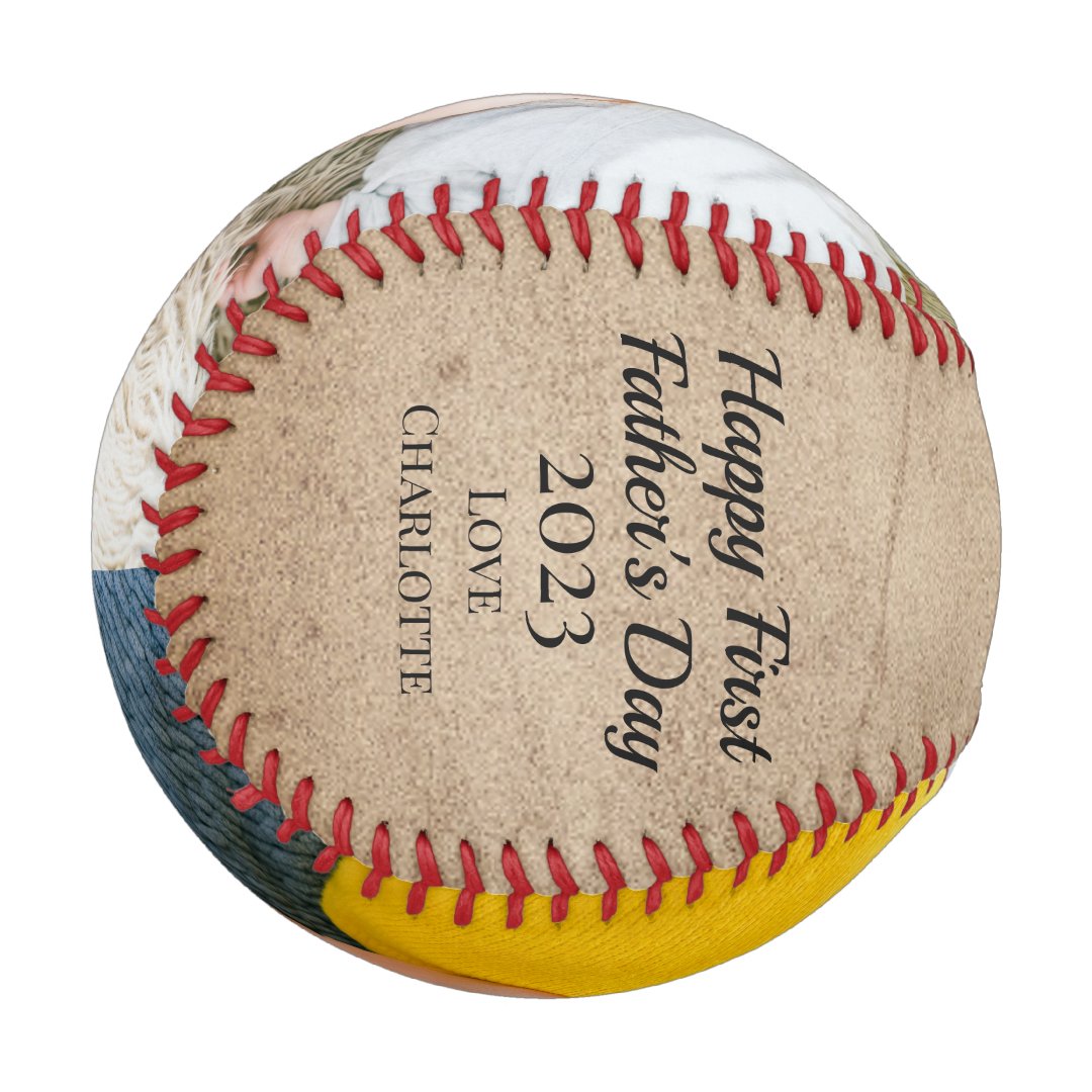 Happy First Fathers Day Personalized One of a Kind Baseball And Softball