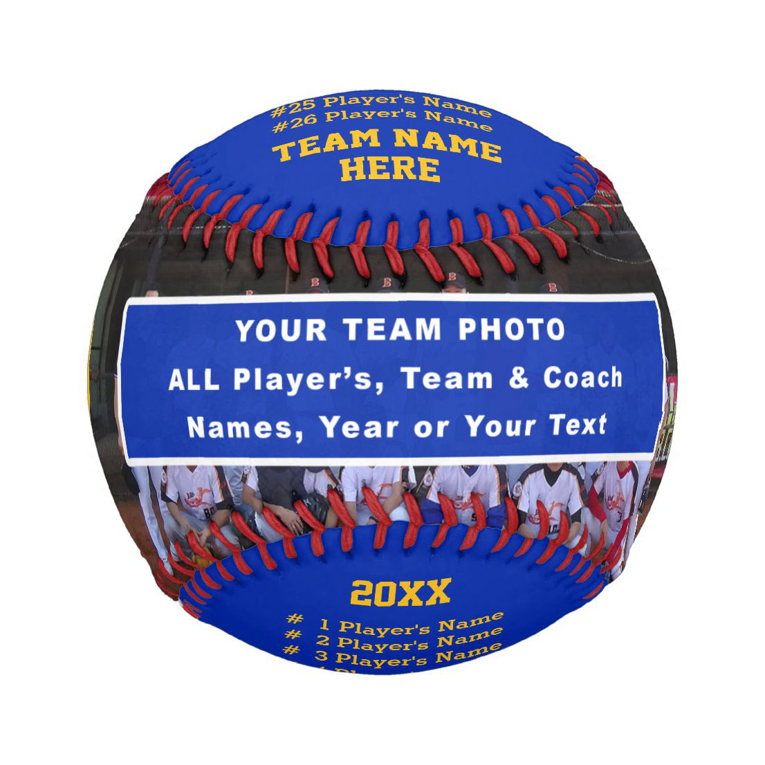 Team, The Best Partner!  Baseball Team Best Partner, Custom Photo Text Blue Gold Baseball And Softball