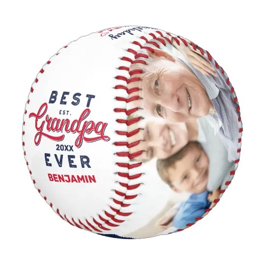 Best Grandpa Ever | Birthday Photos & Monogram Baseball And Softball