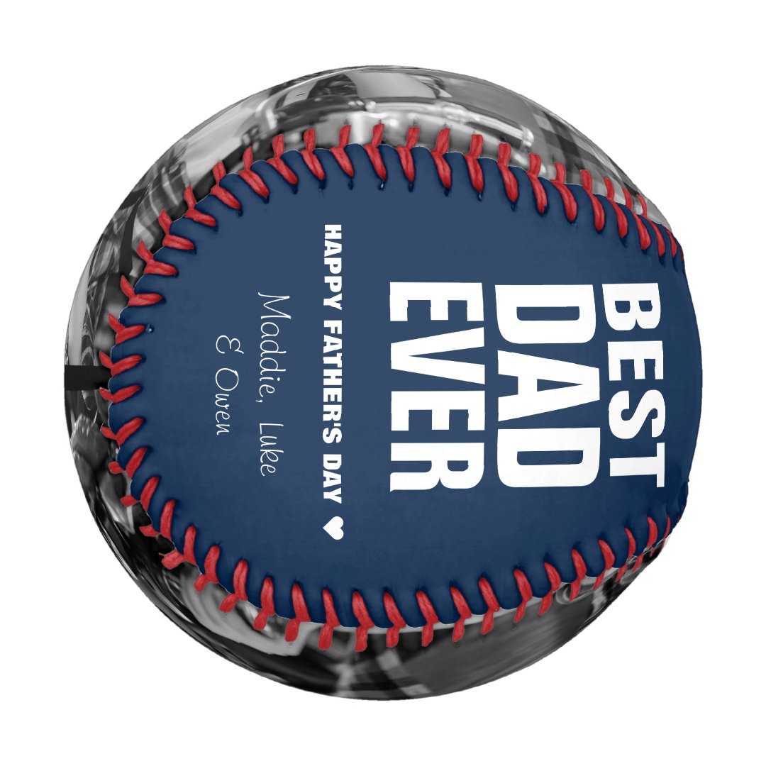 Father's Day Best Dad Ever Photos Personalized Baseball