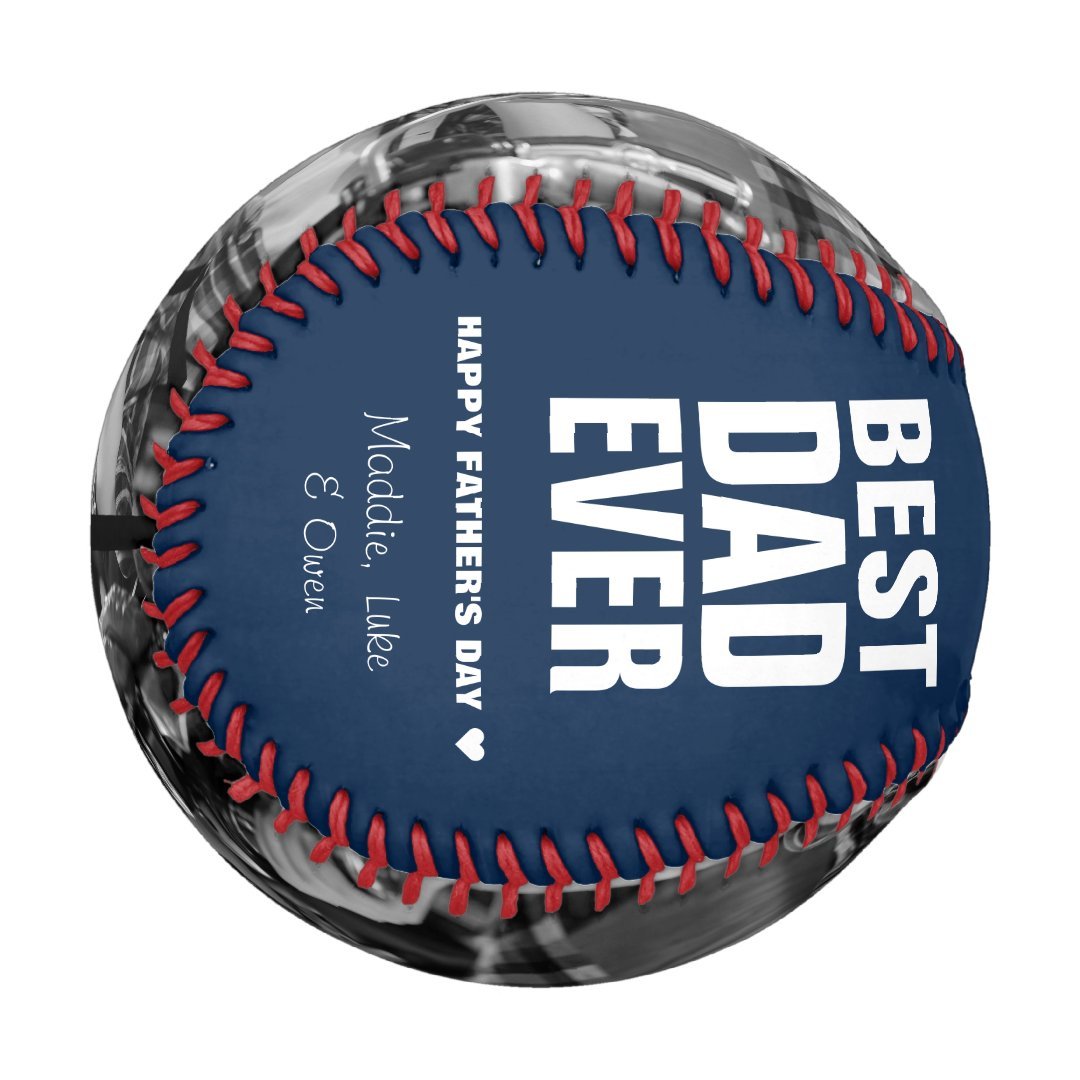 Father's Day Best Dad Ever Photos Personalized Baseball