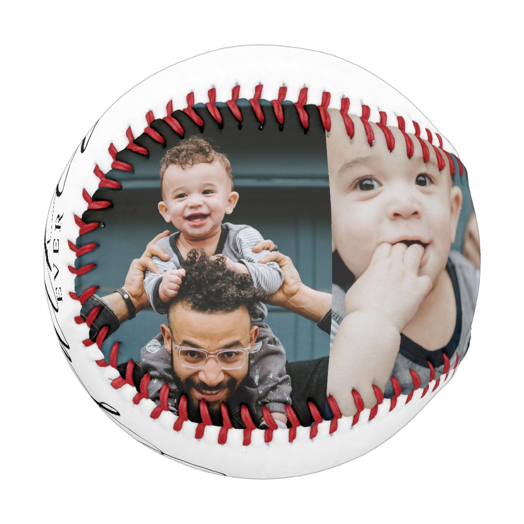 Best Father Ever Script Fathers Day Photo Collage Baseball And Softball