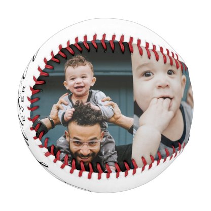 Best Father Ever Script Fathers Day Photo Collage Baseball And Softball