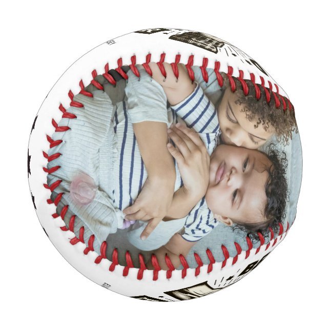 Fist Pump Best Dad Ever Personalized 2 Photo Baseball