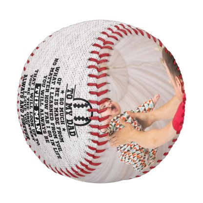 Rustic To My Dad Custom 2 Photo Collage Baseball