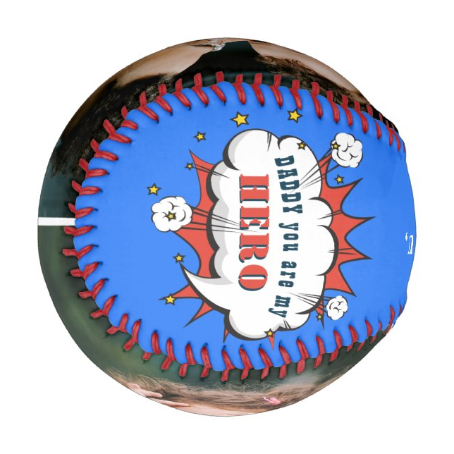 Daddy Hero Superhero Dad Father`s Day Photo Baseb Baseball