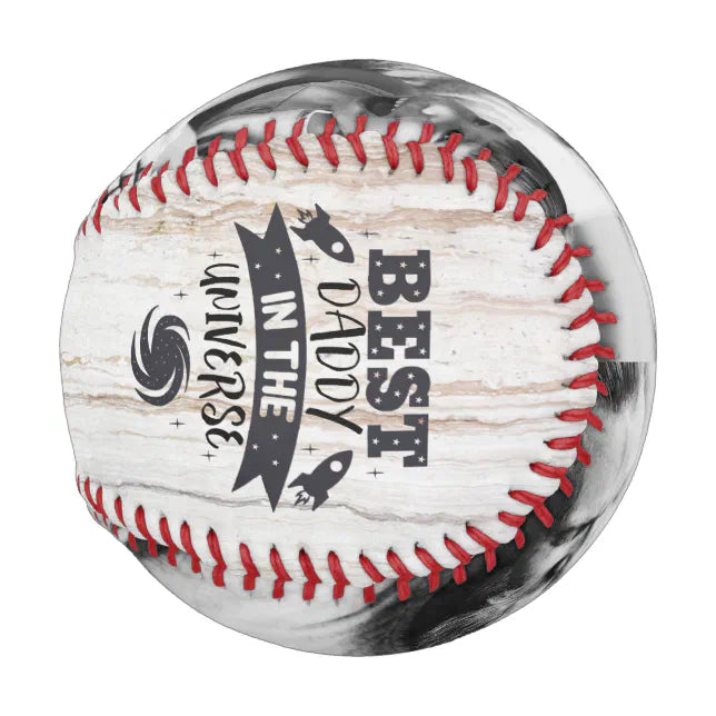 Personalized 2 Photo Best Daddy in the Universe Baseball