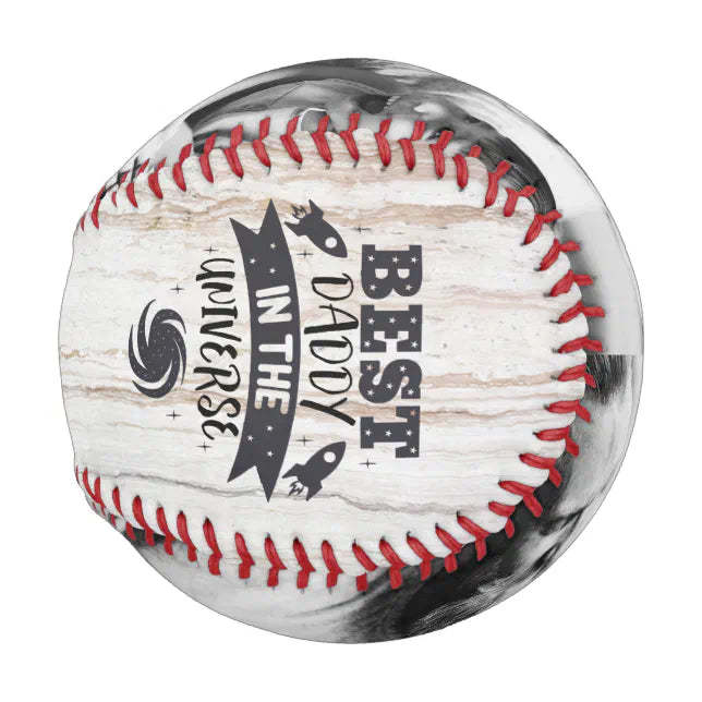 Personalized 2 Photo Best Daddy in the Universe Baseball