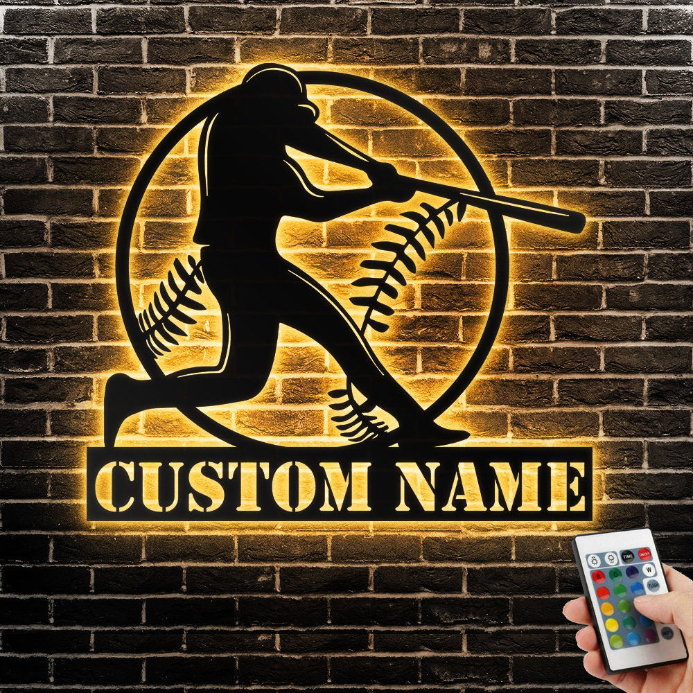 Personalized Baseball Sign With Led Lights – moreegifts