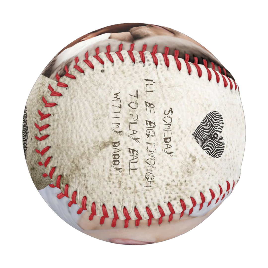 Happy 1st Fathers Day Daddy Photo Collage Keepsake Baseball And Softball