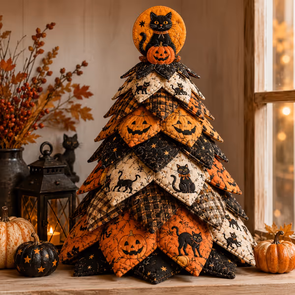 🎃 DIY Halloween Quilted Fabric Tree Kit