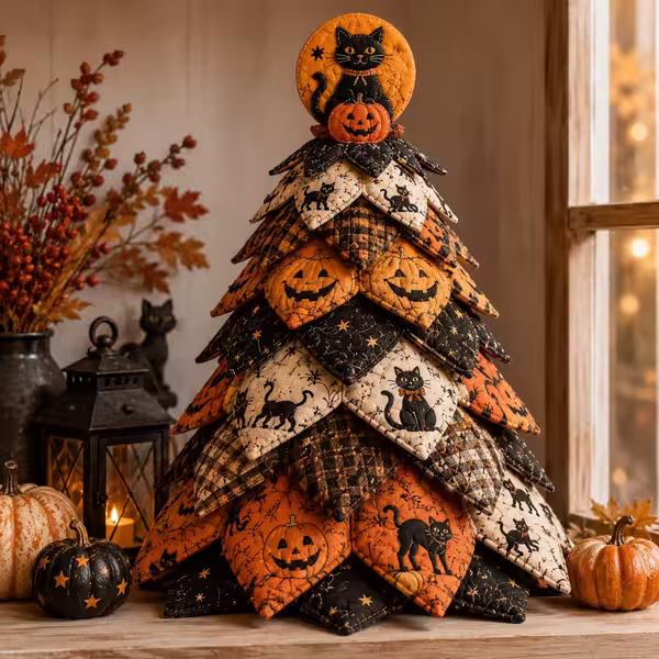 🎃 DIY Halloween Quilted Fabric Tree Kit