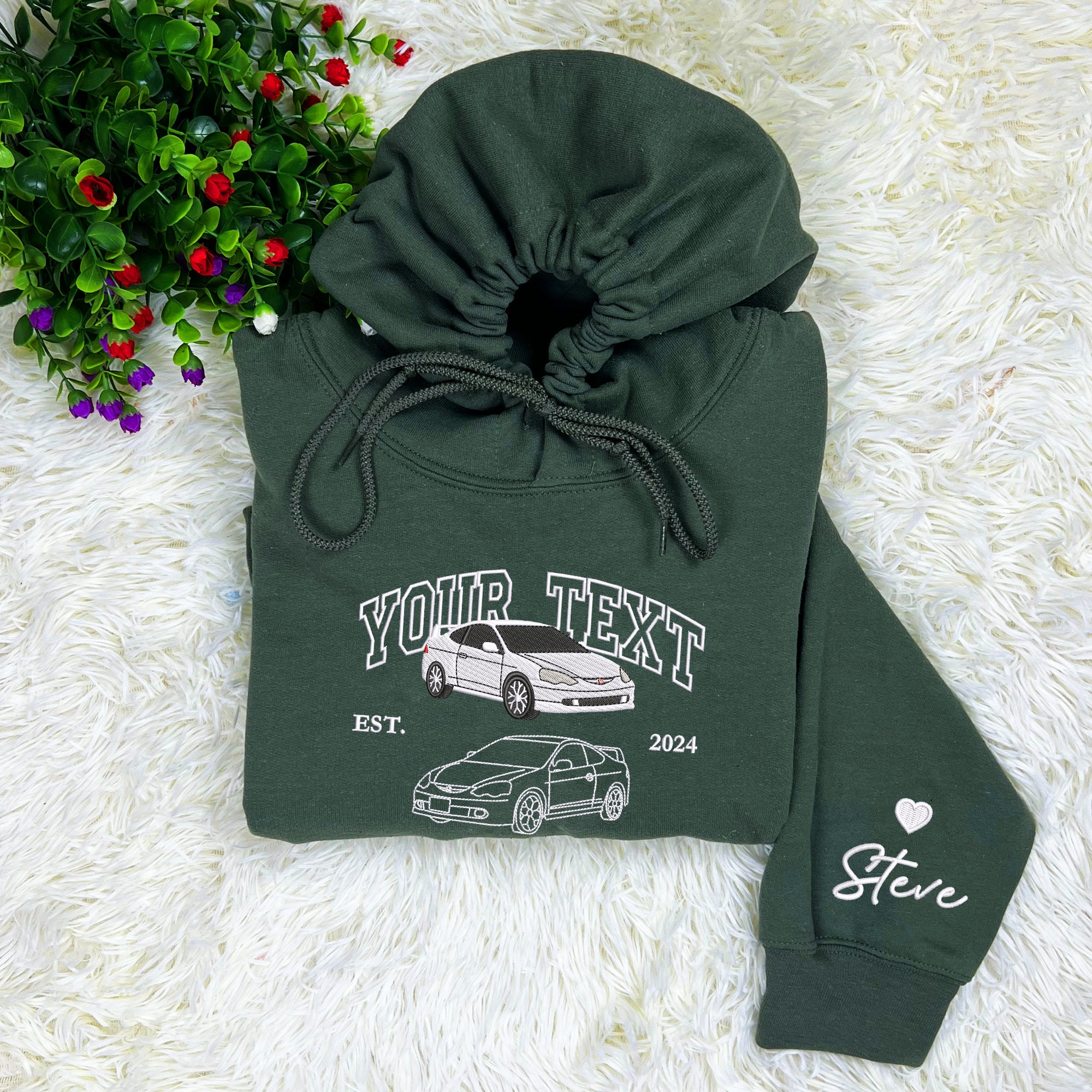 Custom Embroidered Car Hoodie, Personalized Car Photo Embroidered Sweatshirt, Truck Portrait