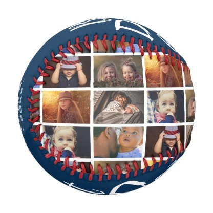 Best Dad Ever Blue 6 Photo Collage Baseball