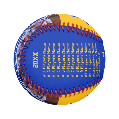 Team, The Best Partner!  Baseball Team Best Partner, Custom Photo Text Blue Gold Baseball And Softball