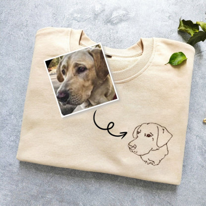 Custom Pet Embroidered Sweatshirt,Custom Dog Portrait,Embroidered Sweatshirt,Custom Pet Gifts