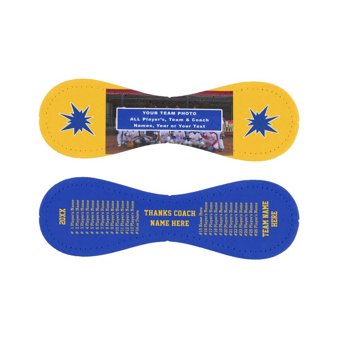Team, The Best Partner!  Baseball Team Best Partner, Custom Photo Text Blue Gold Baseball And Softball