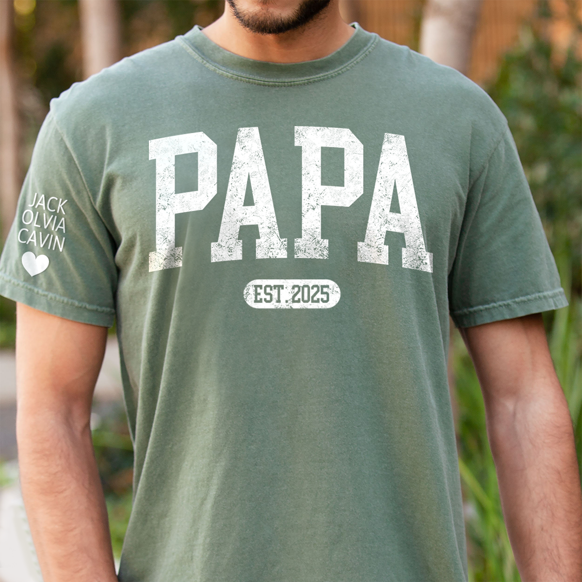 Personalized Papa Shirt With Est Year, Custom Dad Shirt, Gift for Papa, Papa with Est Date