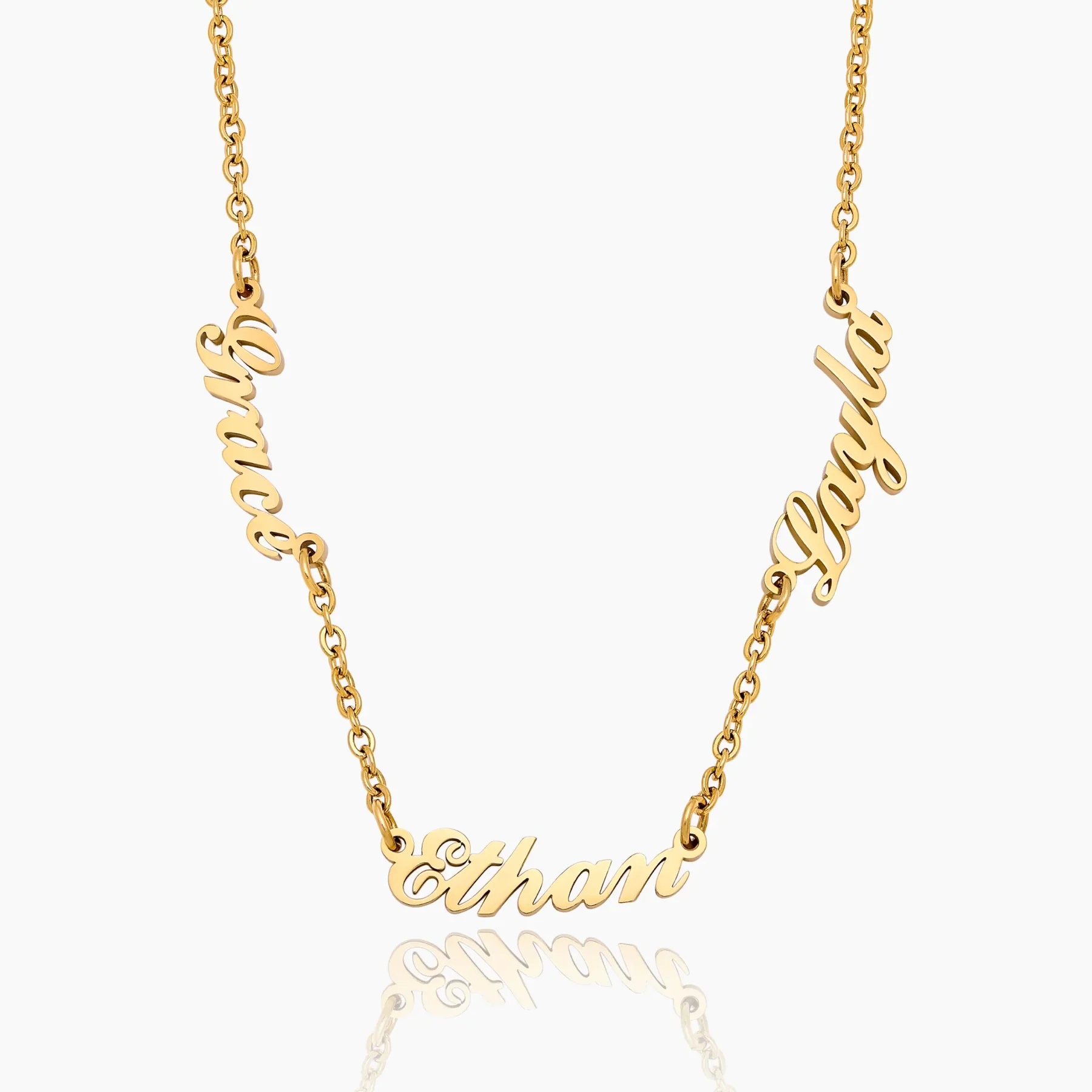 Custom Name & Pave Heart Charm Necklace