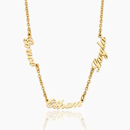 Custom Name & Pave Heart Charm Necklace