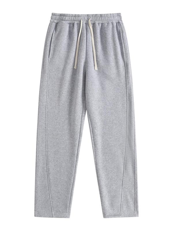 Men's Regular Fit Solid Drawstring Waist Athleisure Sweatpant