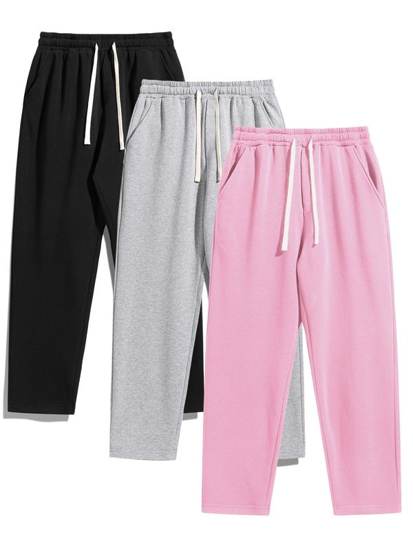 Men's Regular Fit Solid Drawstring Waist Athleisure Sweatpant