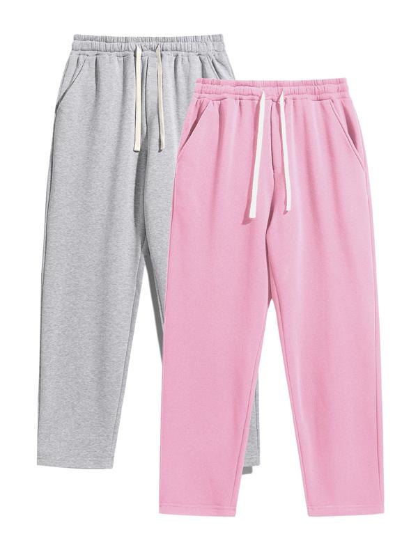 Men's Regular Fit Solid Drawstring Waist Athleisure Sweatpant