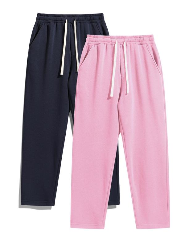 Men's Regular Fit Solid Drawstring Waist Athleisure Sweatpant