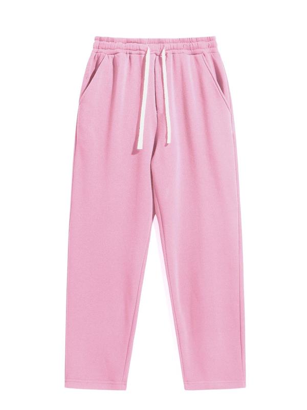 Men's Regular Fit Solid Drawstring Waist Athleisure Sweatpant