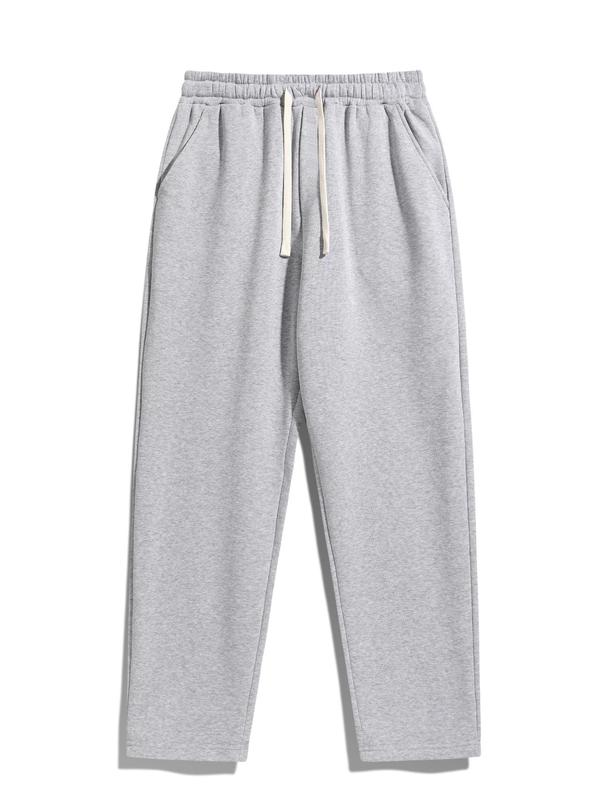 Men's Regular Fit Solid Drawstring Waist Athleisure Sweatpant