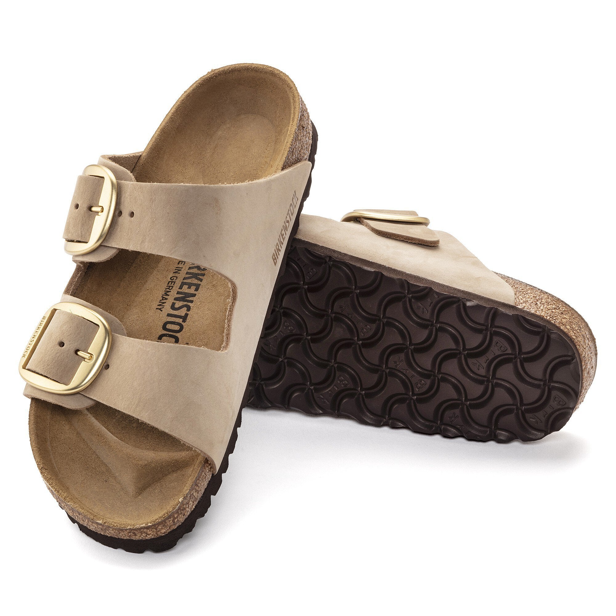 Women's  Birkethtnstock - Arizona Big Buckle Nubucklæder - Sandcastle