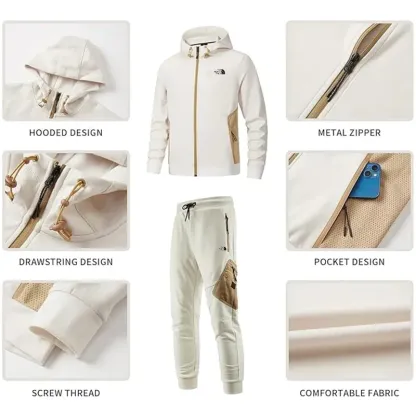 The Nothtrth Face Men's Long Sleeve Hoodie Tracksuits Set