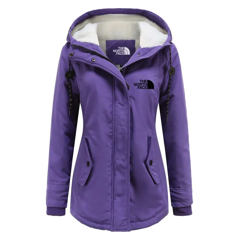 2024 THE NORthtTH FACE-Solid Hood Thicken Parkas Long Coats, Casual Coat For Fall & Winter